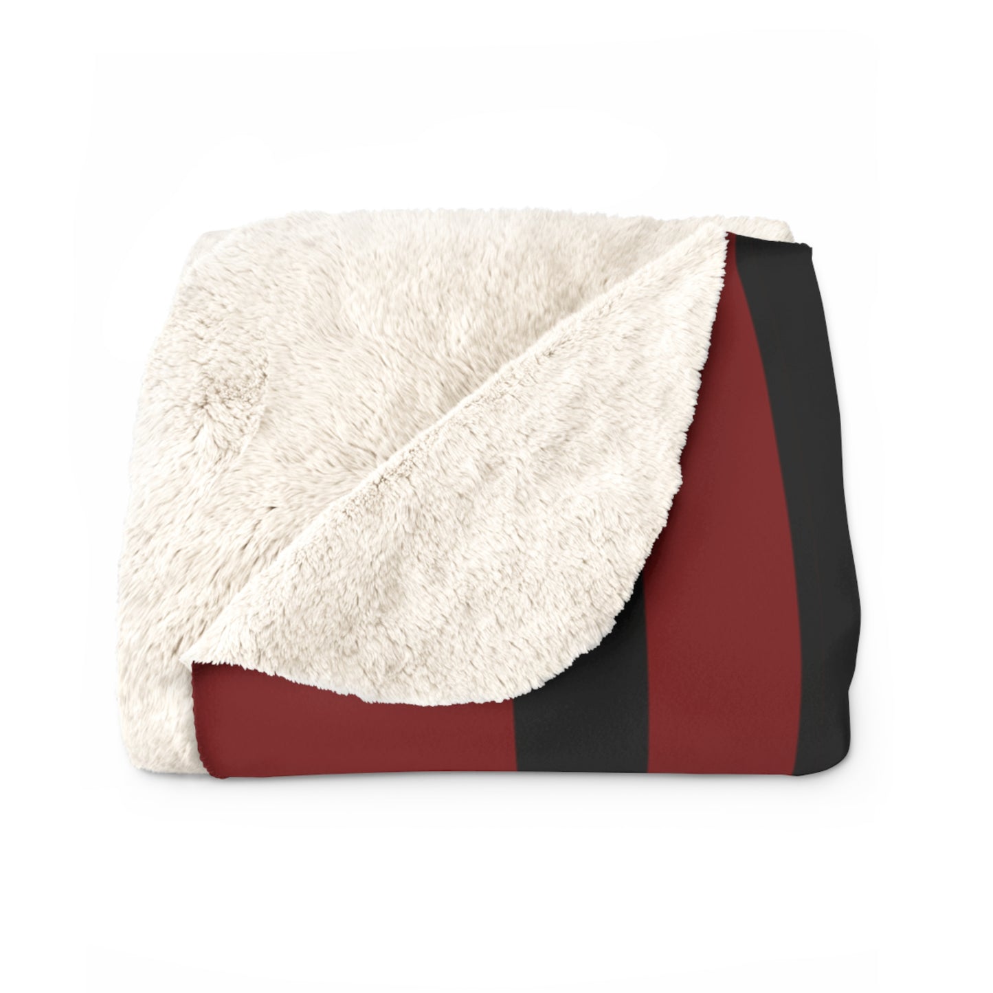 Maroon, Black Retro Stripes Blanket Throw