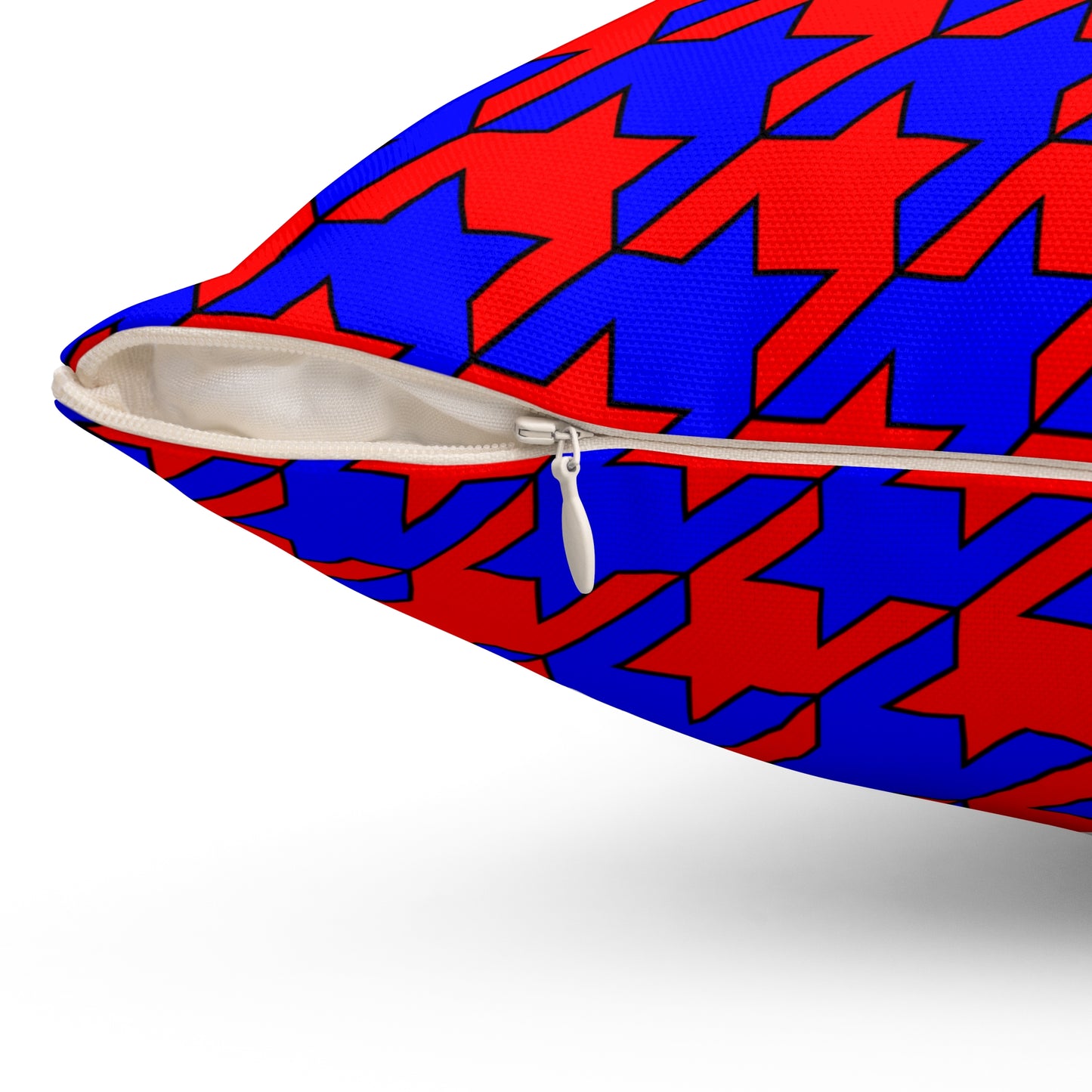 Red, Blue Retro Houndstooth Cushion Pillow