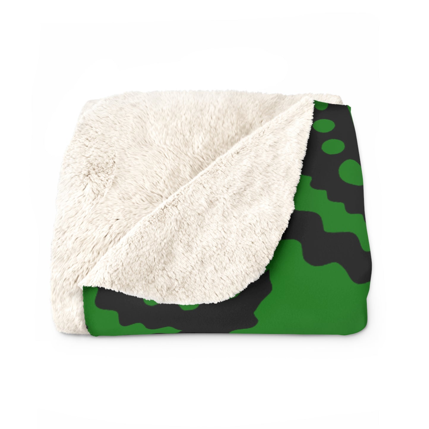 Green, Black Retro Paisley Blanket Throw