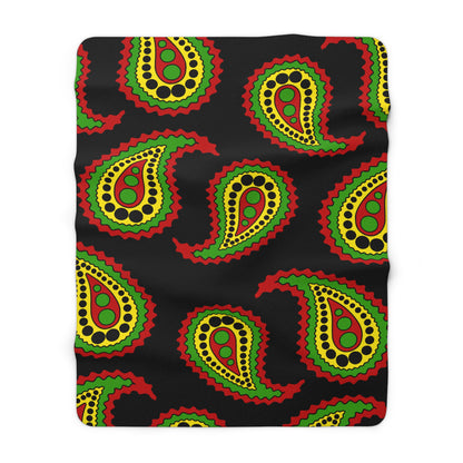 Saint Kitts And Nevis Retro Paisley Blanket Throw