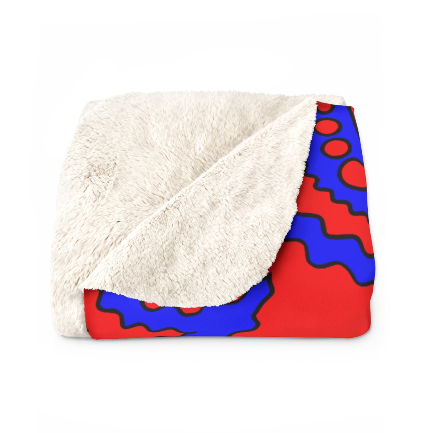 Red, Blue Retro Paisley Blanket Throw