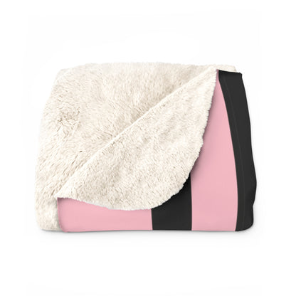 Pink, Black Retro Stripes Blanket Throw
