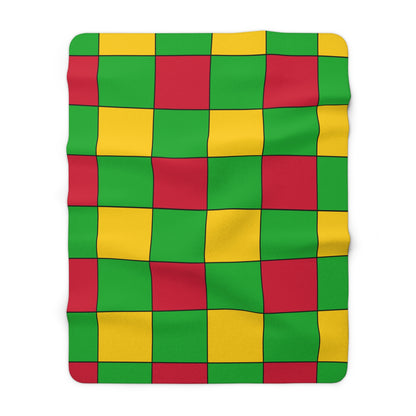 Sao Tome And Principe Retro Check Blanket Throw