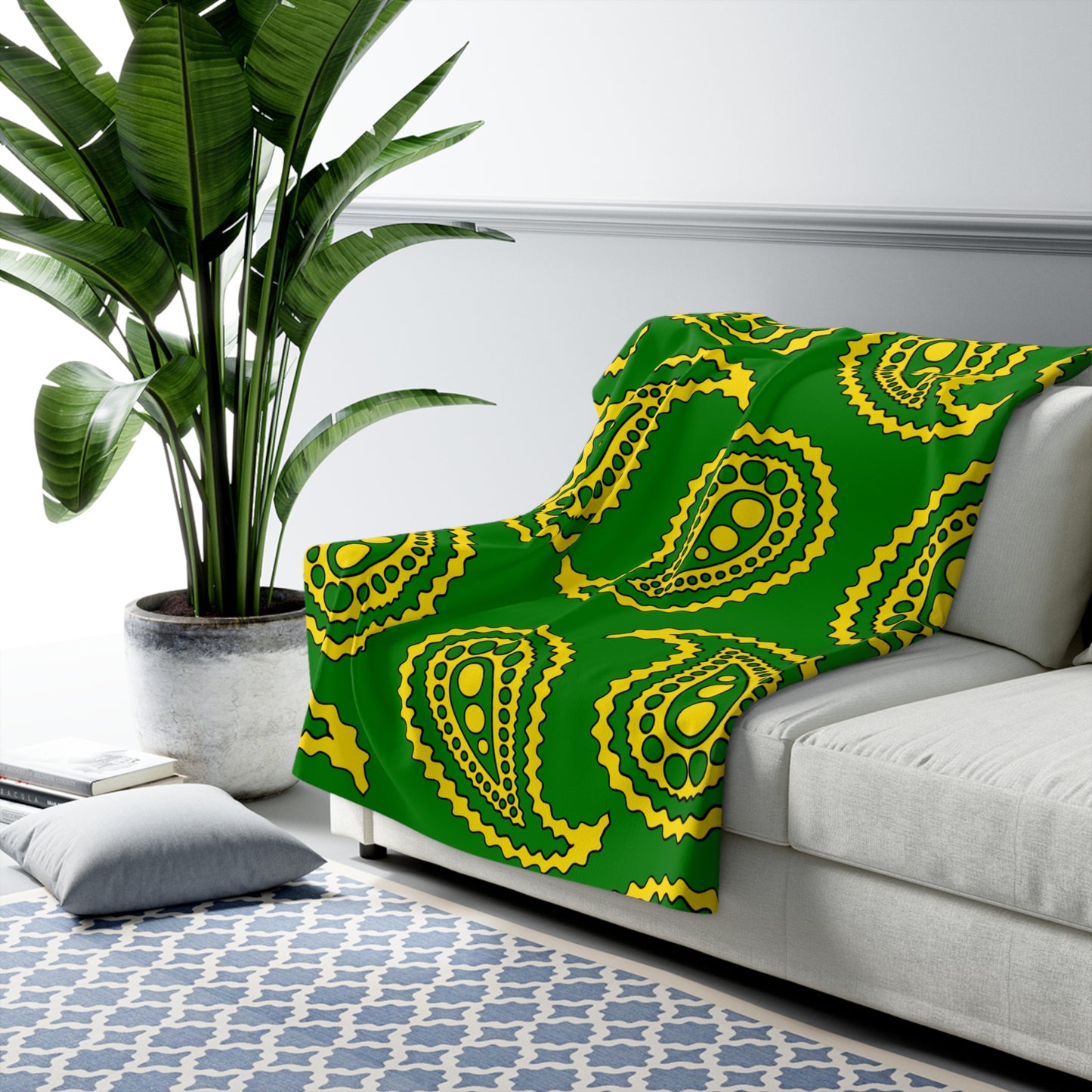 Cocos Islands Retro Paisley Blanket Throw