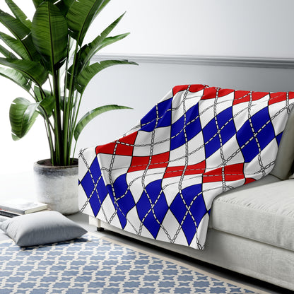 Panama Retro Argyle Blanket Throw