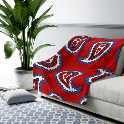 Democratic Peoples Republic Of Korea Retro Paisley Blanket Throw