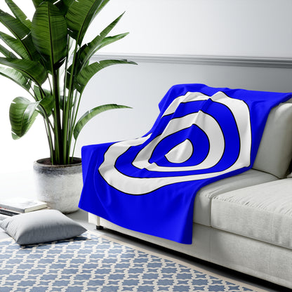 Blue, White Retro Target Blanket Throw