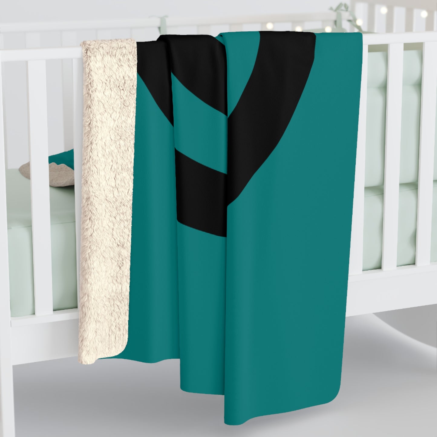 Teal, Black Retro Target Blanket Throw
