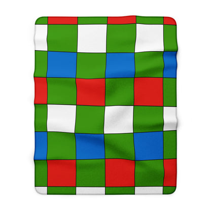 Equatorial Guinea Retro Check Blanket Throw