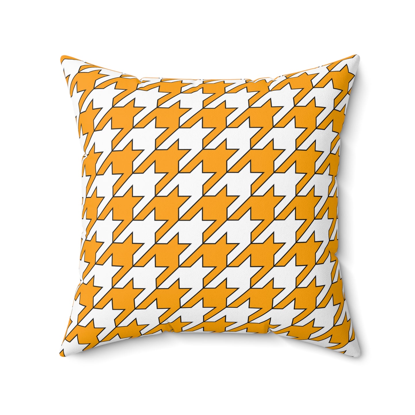 Orange, White Retro Houndstooth Cushion Pillow