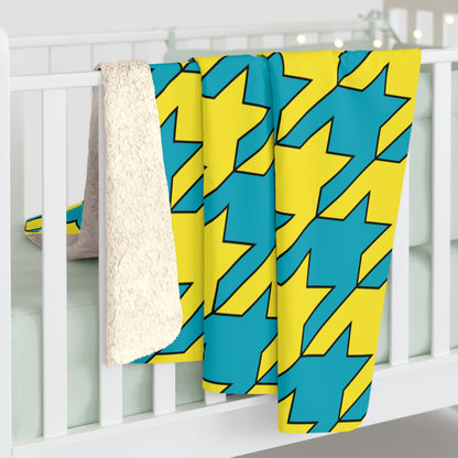 Kazakhstan Retro Houndstooth Blanket Throw