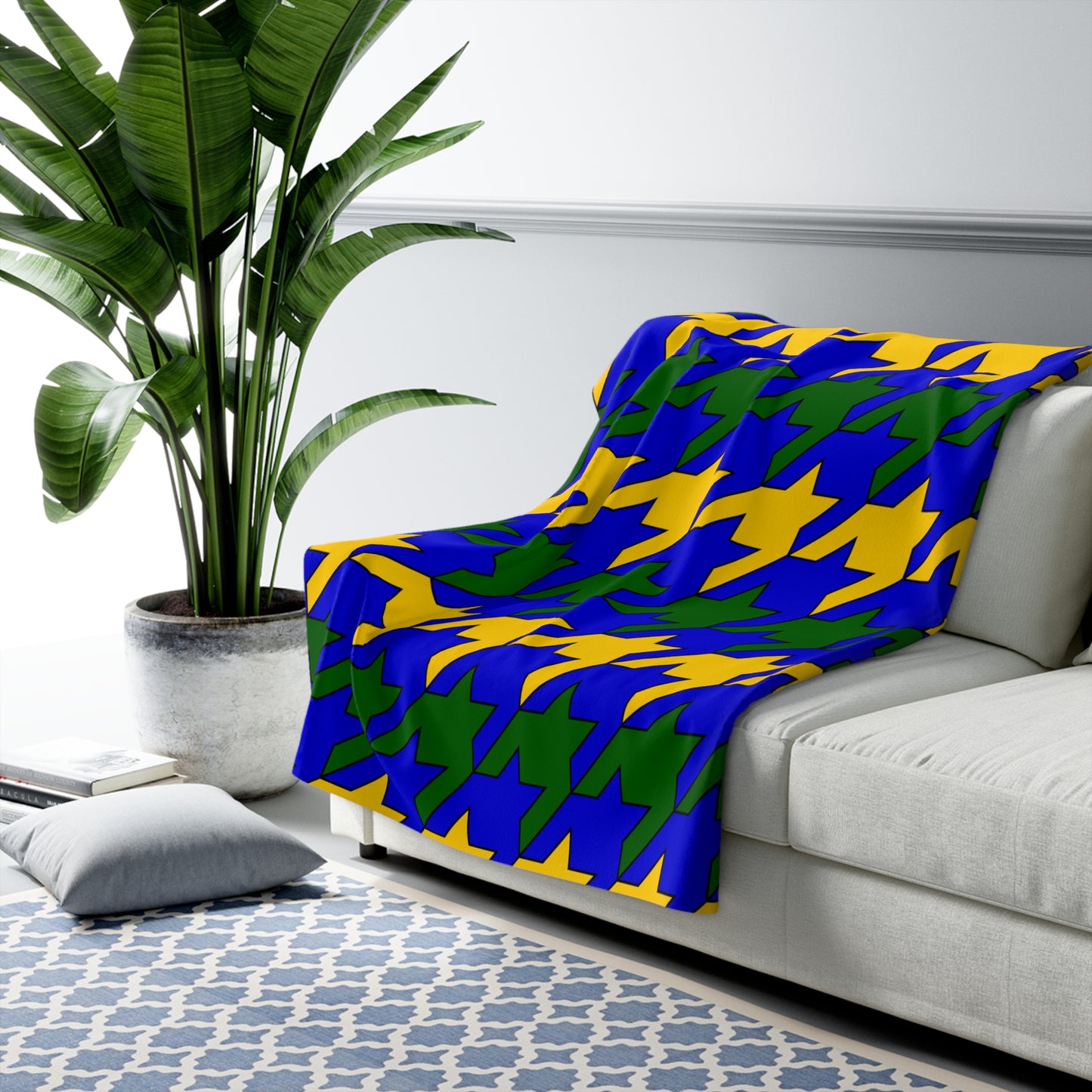 Solomon Islands Retro Houndstooth Blanket Throw