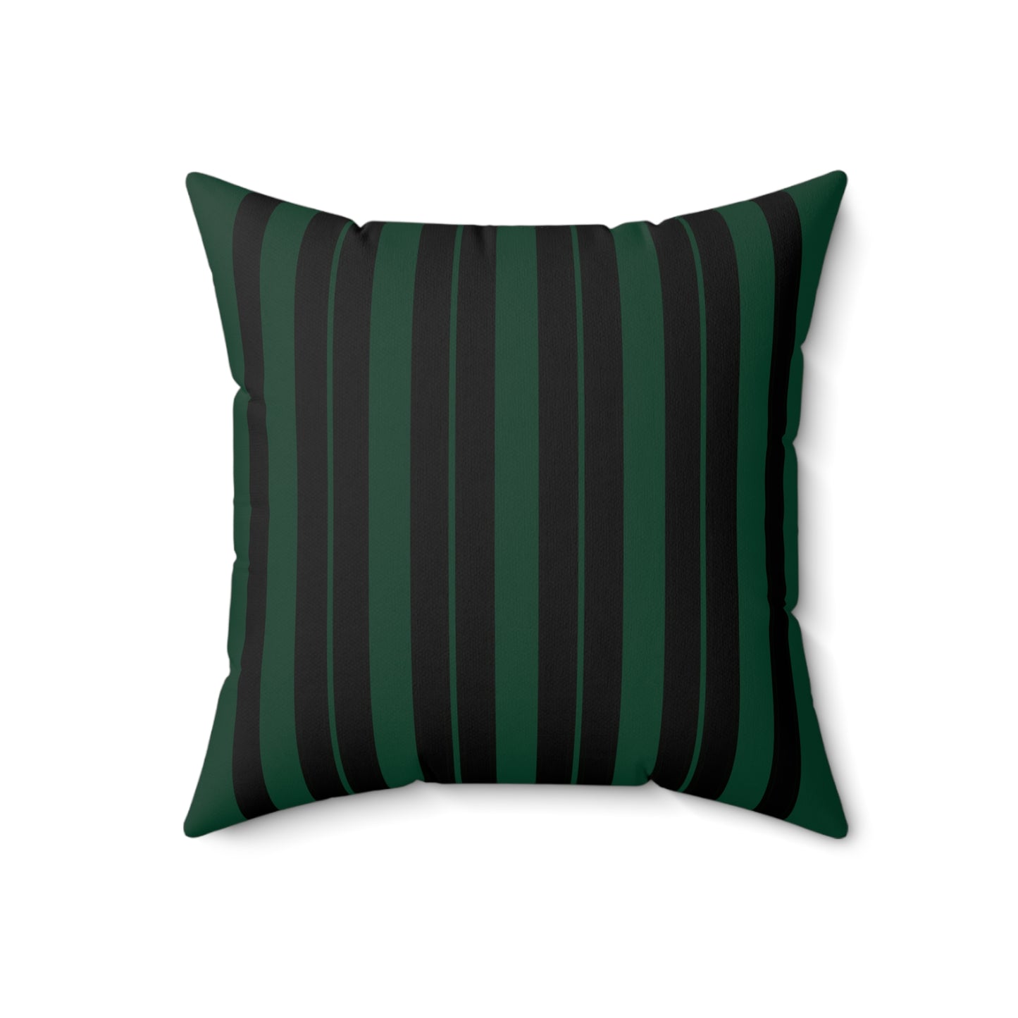 Dark Green, Black Retro Stripes Cushion Pillow