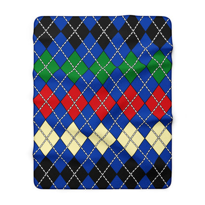 South Sudan Retro Argyle Blanket Throw