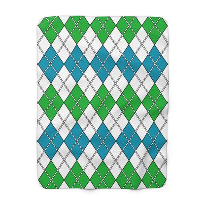 Uzbekistan Retro Argyle Blanket Throw
