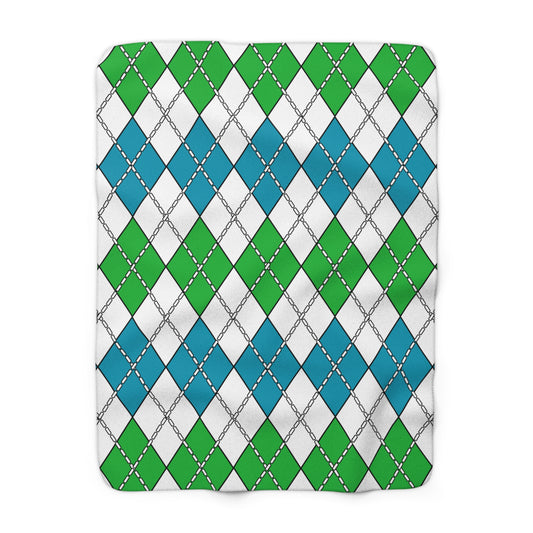 Uzbekistan Retro Argyle Blanket Throw