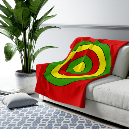 Burkina Faso Retro Target Blanket Throw