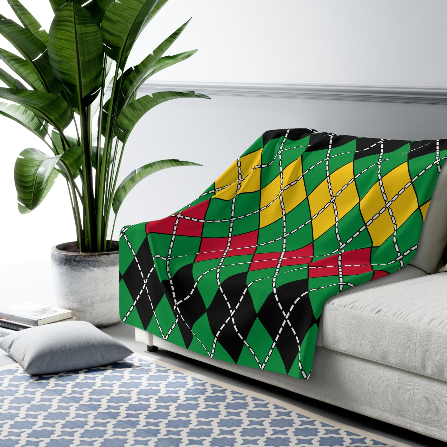 Vanuatu Retro Argyle Blanket Throw