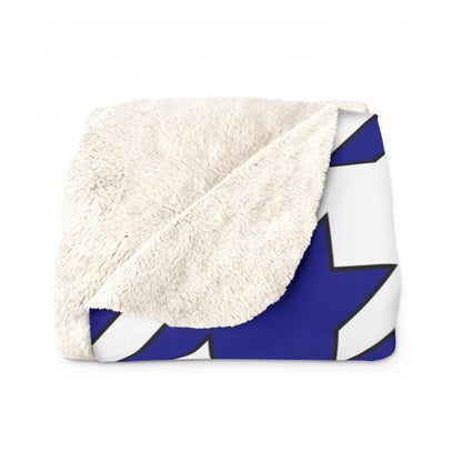Dark Blue, White Retro Houndstooth Blanket Throw