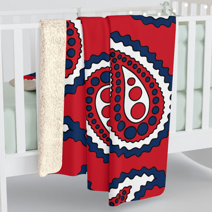 Dominican Republic Retro Paisley Blanket Throw