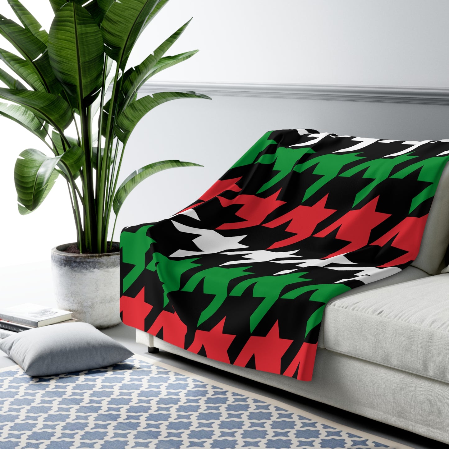 Palestine Retro Houndstooth Blanket Throw