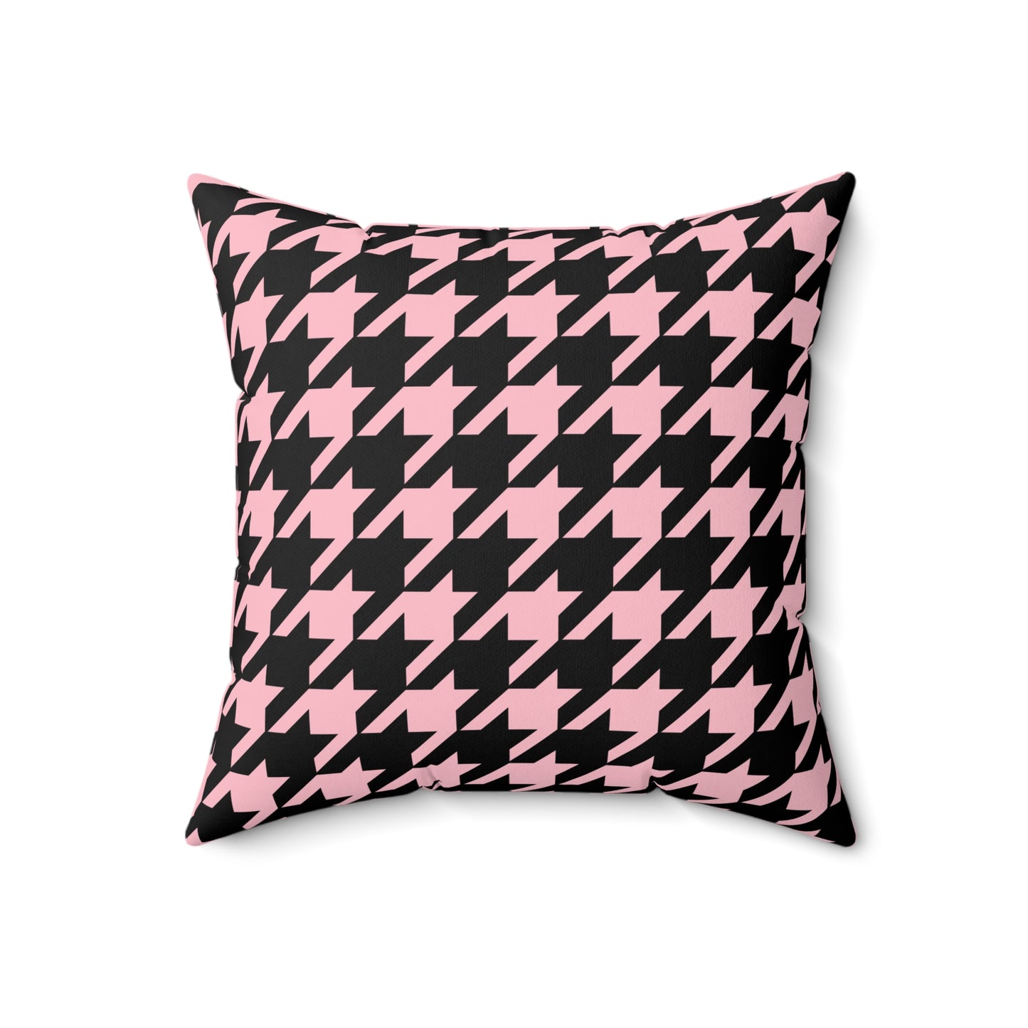 Pink, Black Retro Houndstooth Cushion Pillow