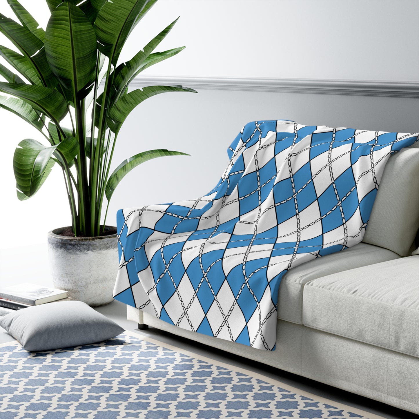 Guatemala Retro Argyle Blanket Throw