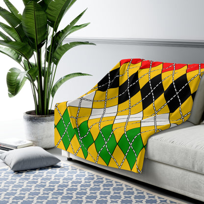 Mozambique Retro Argyle Blanket Throw