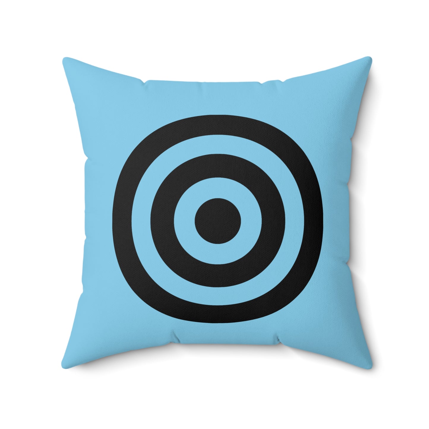Sky Blue, Black Retro Target Cushion Pillow