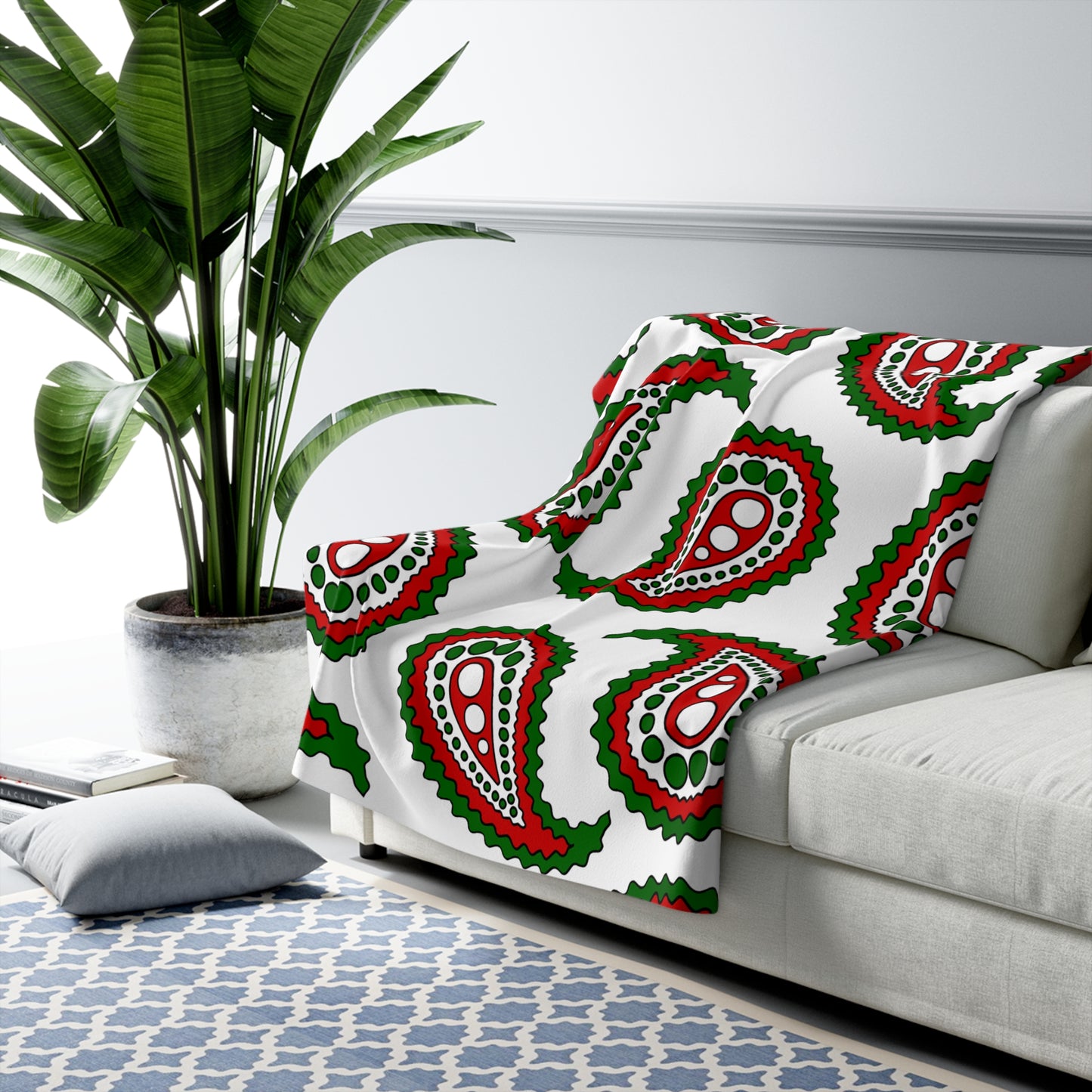 Tajikistan Retro Paisley Blanket Throw