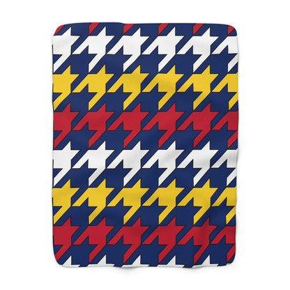 Turks And Caicos Islands Retro Houndstooth Blanket Throw