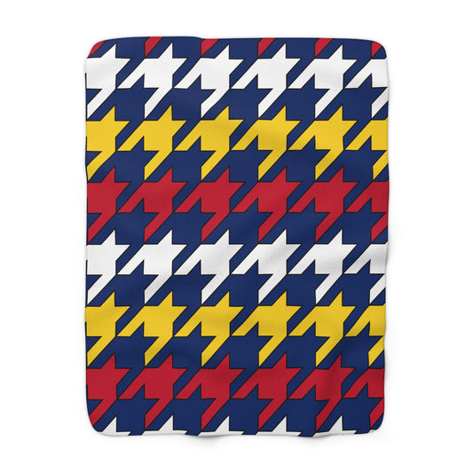 Turks And Caicos Islands Retro Houndstooth Blanket Throw