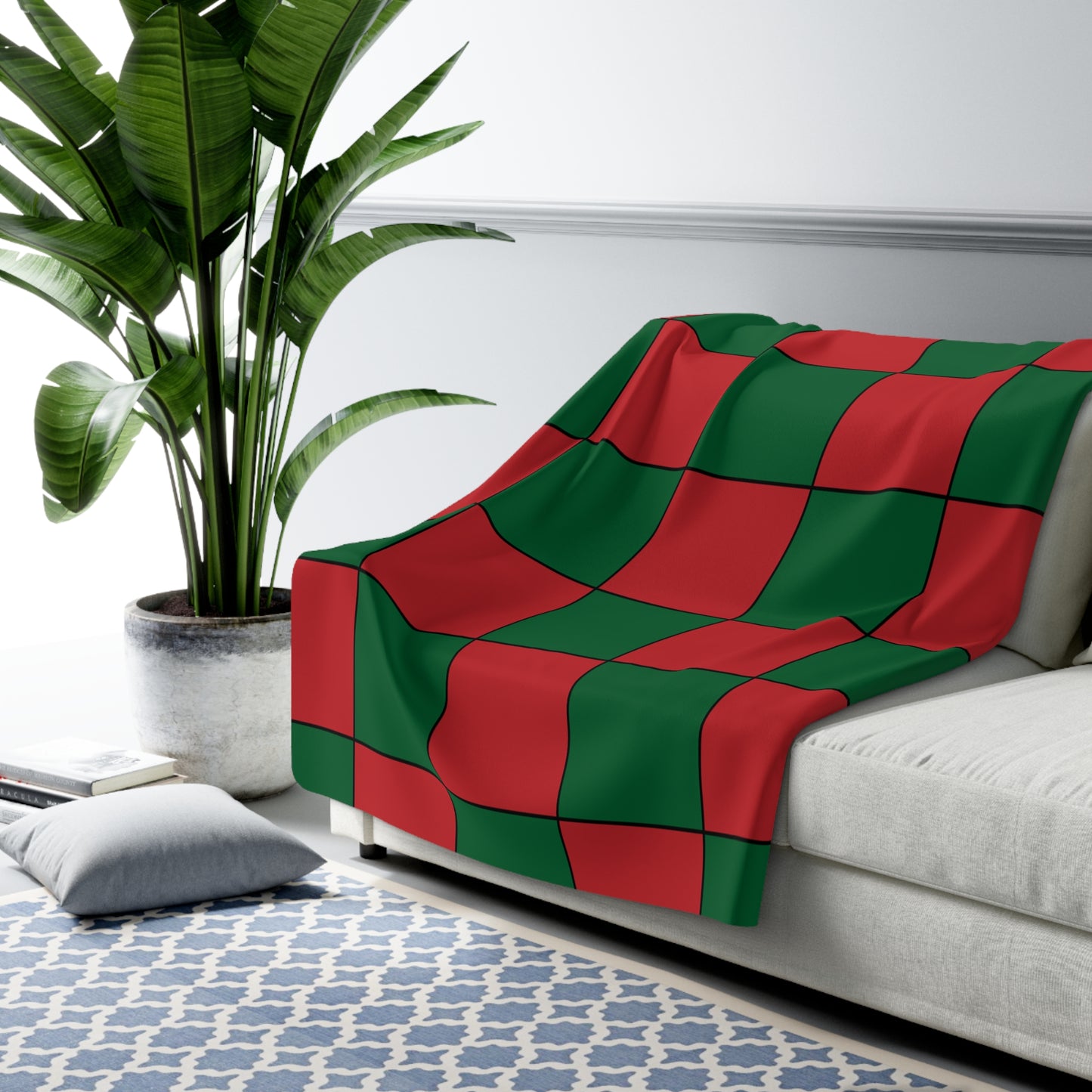 Morocco Retro Check Blanket Throw