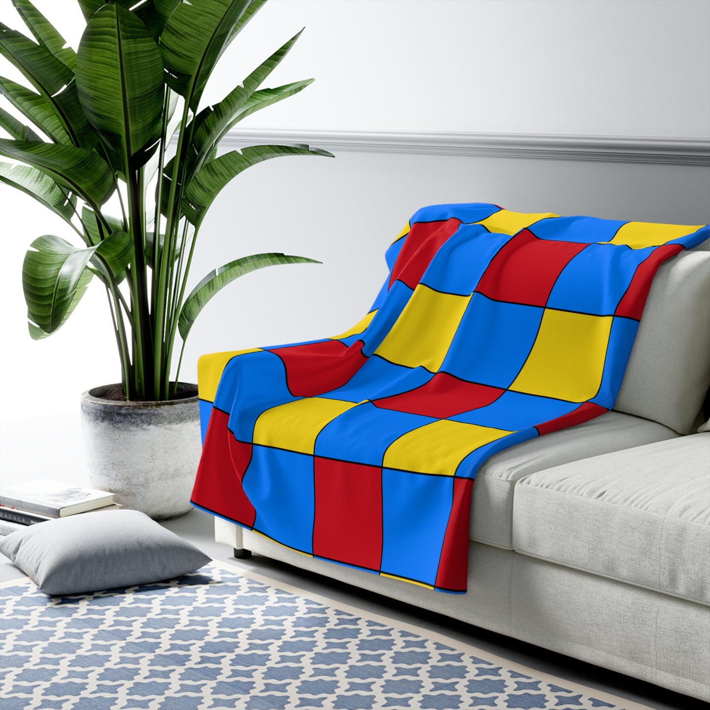 Democratic Republic of the Congo Retro Check Blanket Throw