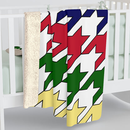 British Indian Ocean Territory Retro Houndstooth Blanket Throw