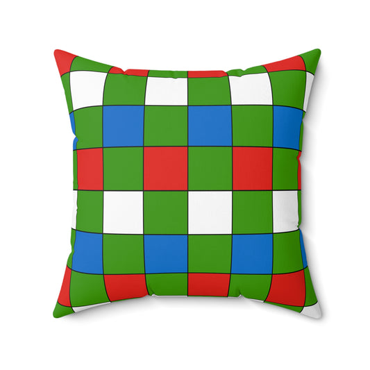 Equatorial Guinea Retro Check Cushion Pillow