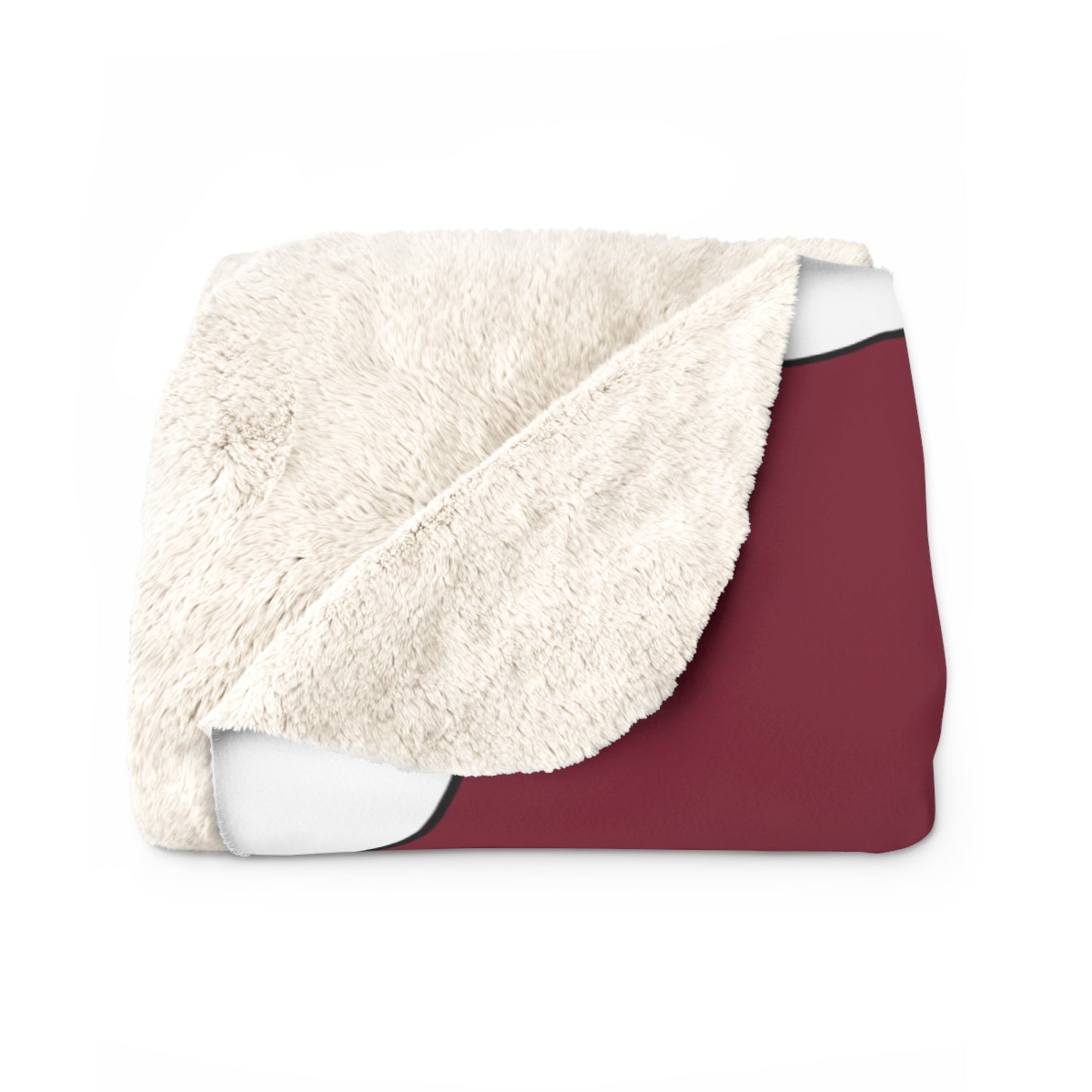 Claret, White Retro Polka Dots Blanket Throw