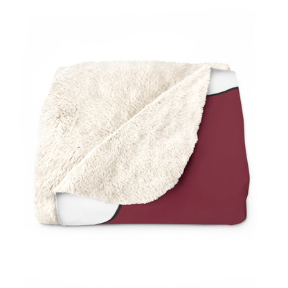 Claret, White Retro Polka Dots Blanket Throw