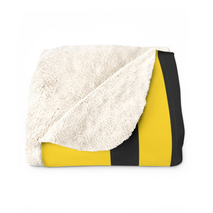 Gold, Black Retro Stripes Blanket Throw