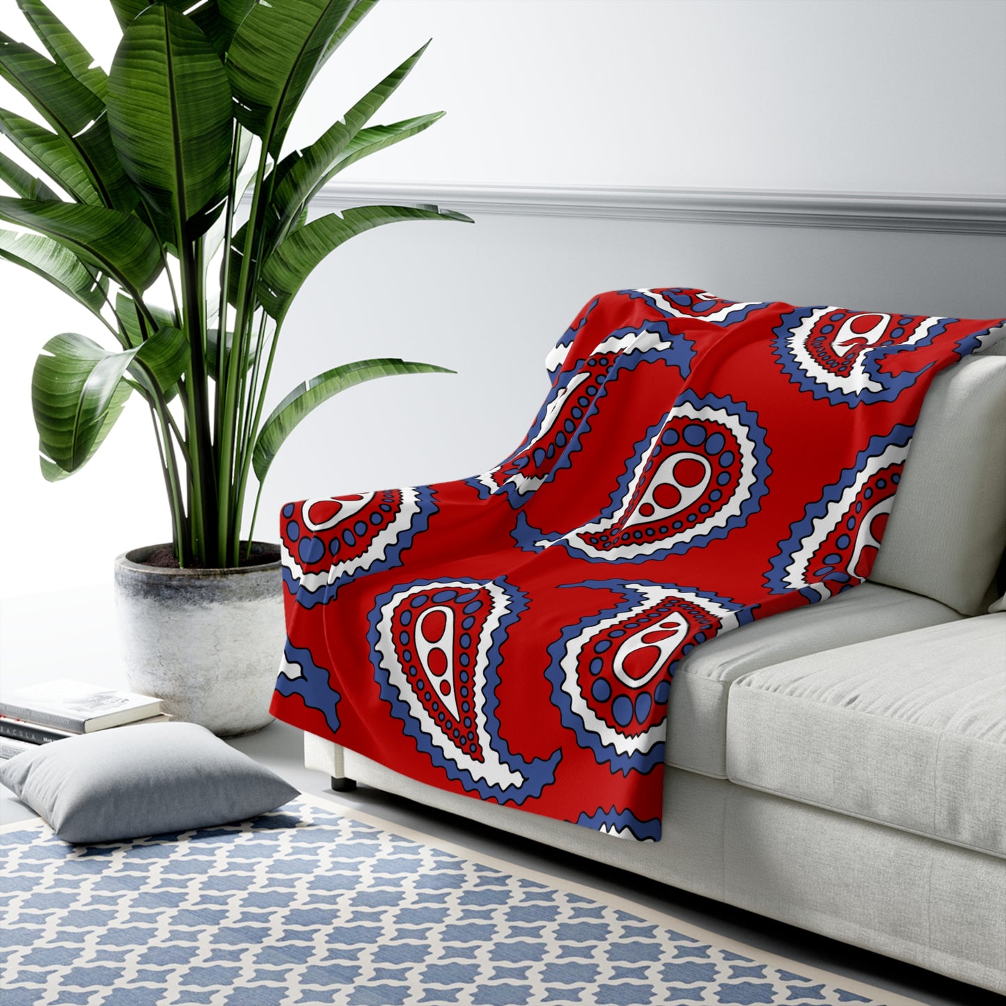 Democratic Peoples Republic Of Korea Retro Paisley Blanket Throw