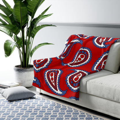 Democratic Peoples Republic Of Korea Retro Paisley Blanket Throw