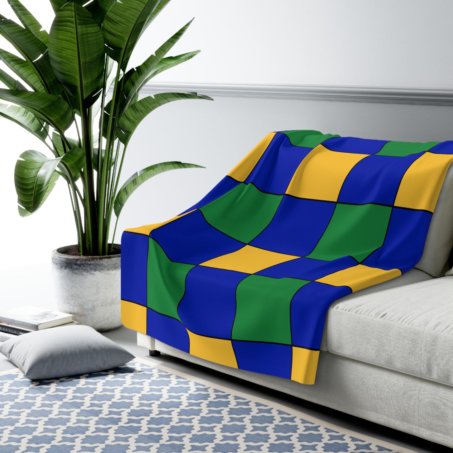 Christmas Island Retro Check Blanket Throw