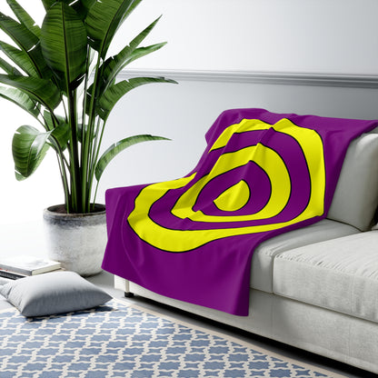Purple, Yellow Retro Target Blanket Throw