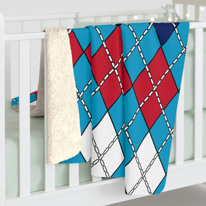 Tuvalu Retro Argyle Blanket Throw