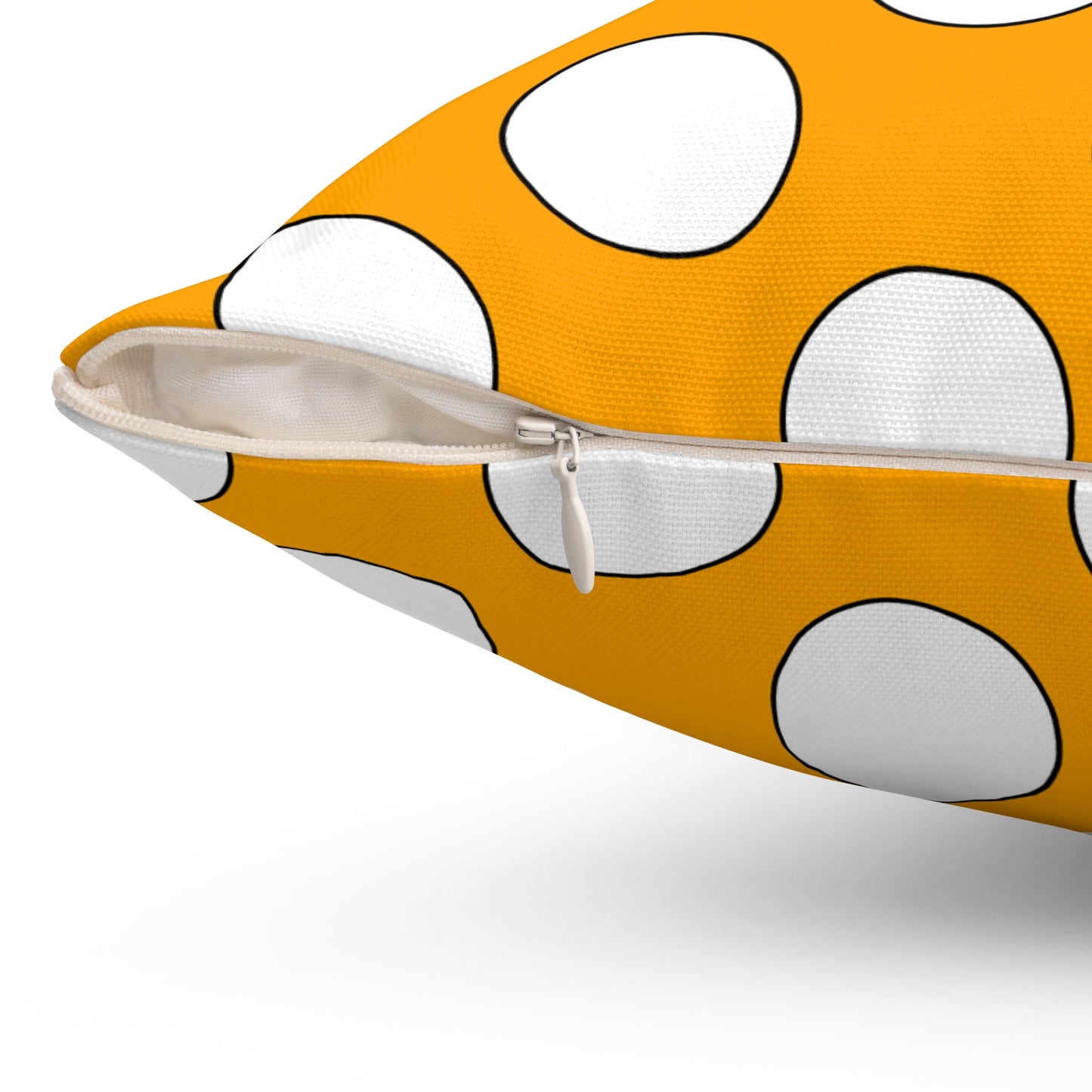 Orange, White Retro Polka Dots Cushion Pillow