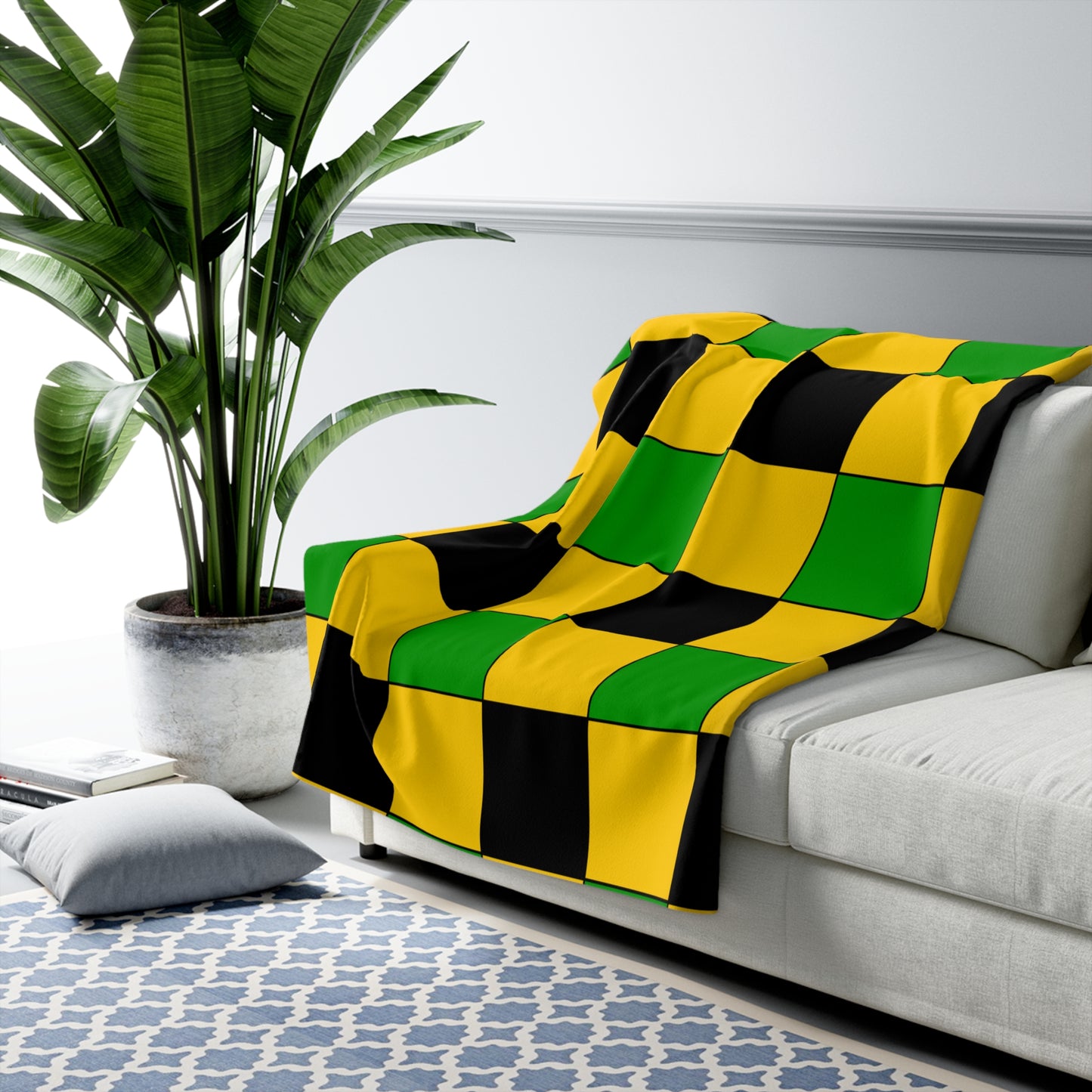 Jamaica Retro Check Blanket Throw