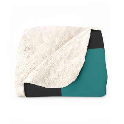 Teal, Black Retro Check Blanket Throw
