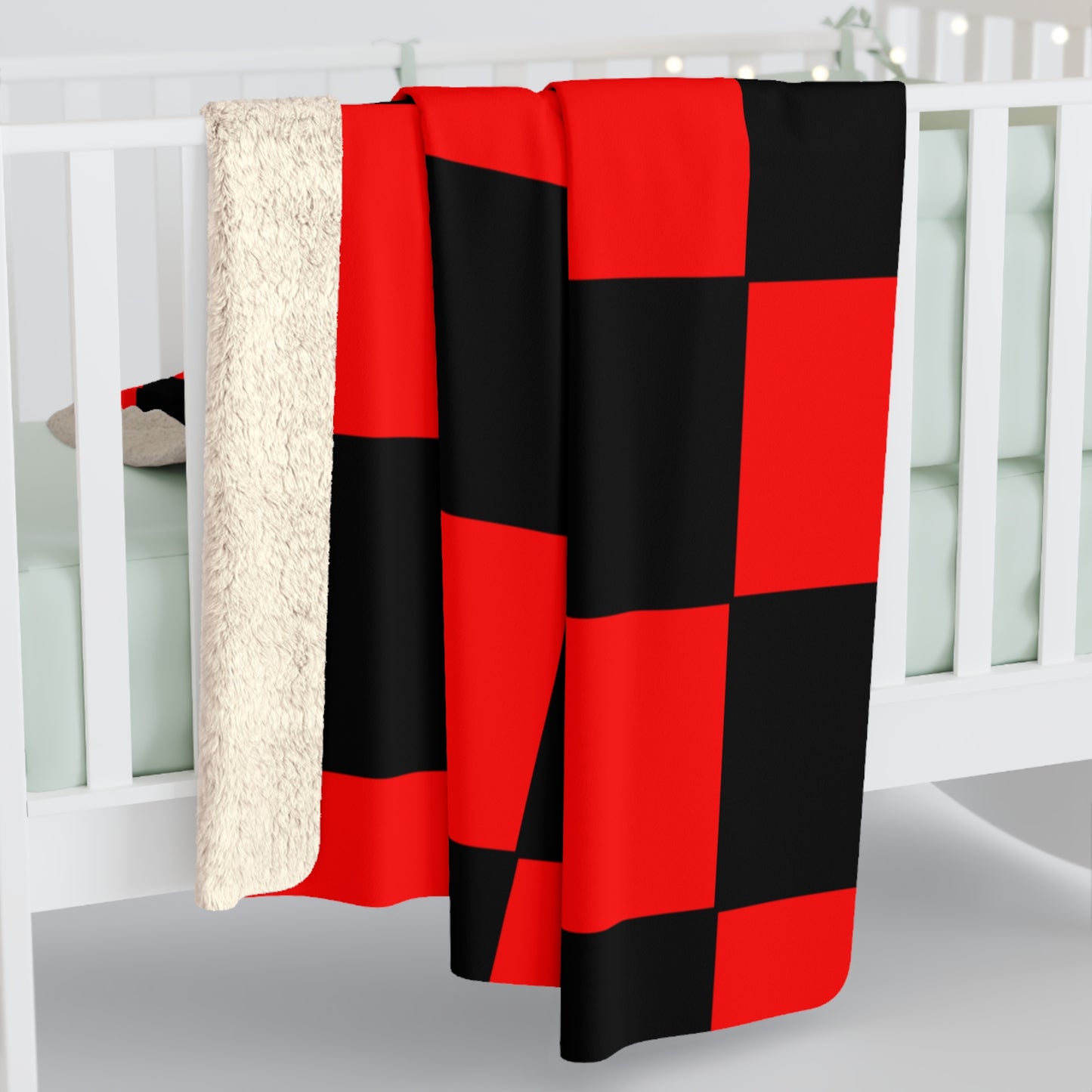 Red, Black Retro Check Blanket Throw