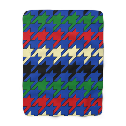South Sudan Retro Houndstooth Blanket Throw