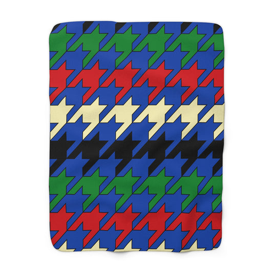 South Sudan Retro Houndstooth Blanket Throw
